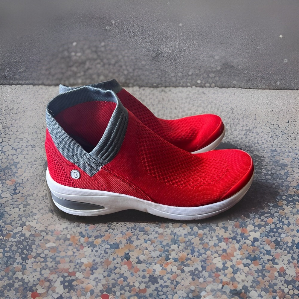 Bzees ROMANCE RED Womens Ankle Boot More Blush Mesh Knit Sneakers US 6 EUR 36
